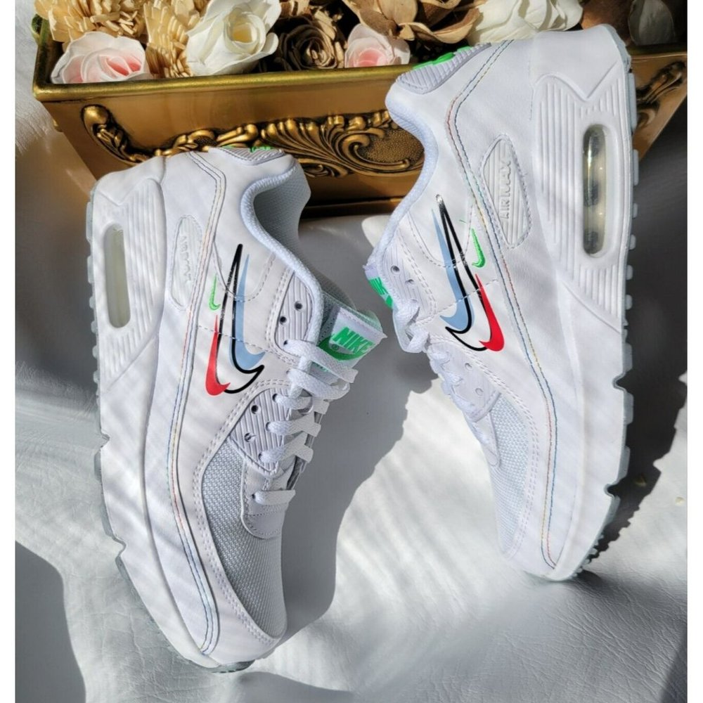 M34 SIZE 4.5Y | 6  WOMEN'S NIKE AIR MAX 90 WHITE DN3730 100